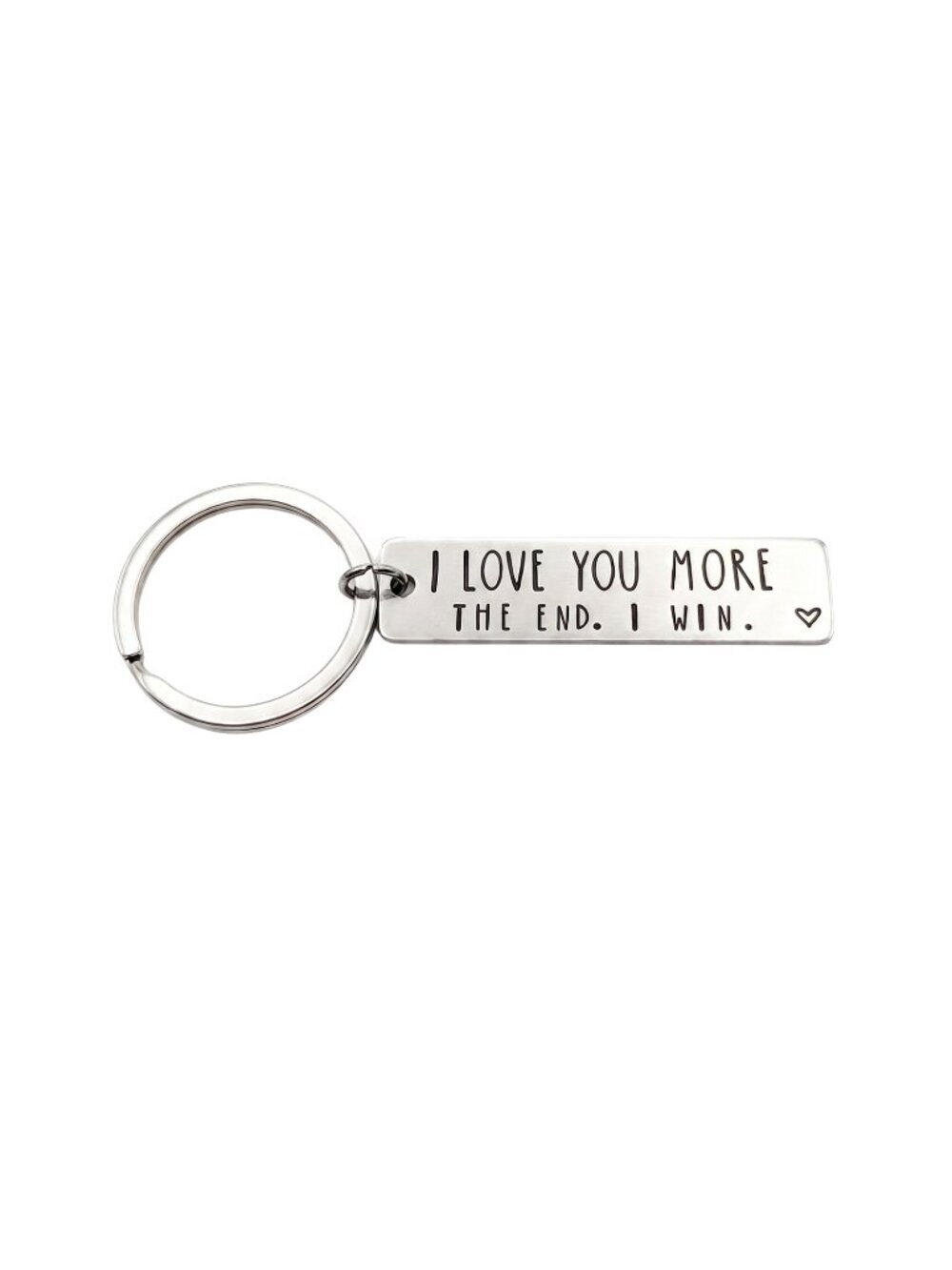 3/$20 NIP | Silver Bar "I Love You More" Engraved Quote Keychain Sweet Gift